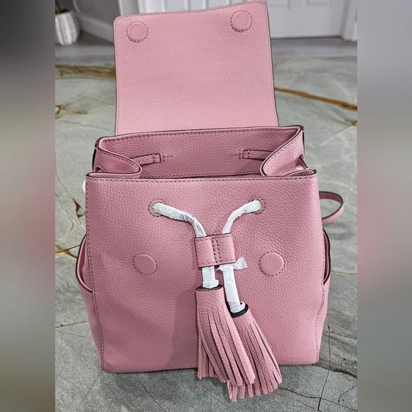 Tory Burch Pink Leather Backpack with Tassel NWT - Picture 13 of 16